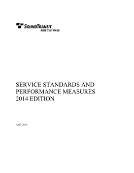 Service Standards and Performance Measures 2014 Edition