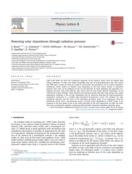 Detecting Solar Chameleons Through Radiation Pressure