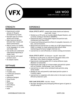IAN WOO VFX GAME VFX Artist | Ianvfx.Com