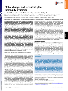 Global Change and Terrestrial Plant Community Dynamics