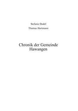 Chronik Der Gemeinde Hawangen 2 Gemeindegeschichte Inhaltsverzeichnis 3