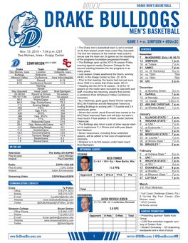 Men's Basketball Drake Combined Team Statistics (As of Mar 05, 2015)DRAKE MEN’S BASKETBALL All Games 2014-15 COMBINED STATS