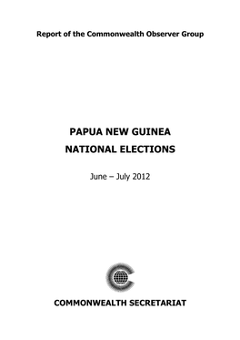 Papua New Guinea National Elections