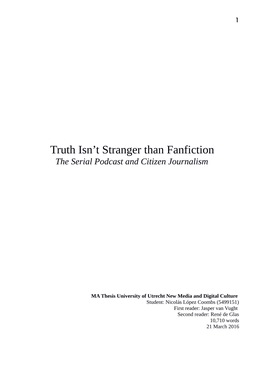 Truth Isn't Stranger Than Fanfiction