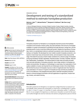 Development and Testing of a Standardized Method to Estimate Honeydew Production