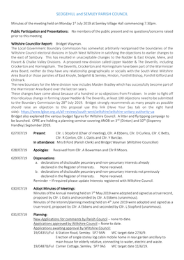 SEDGEHILL and SEMLEY PARISH COUNCIL