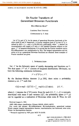 On Fourier Transform of Generalized Brownian Functionals