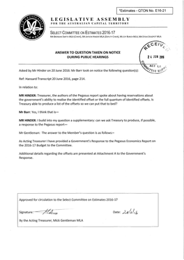 Legislative Assembly for the Australian "Capital Territory