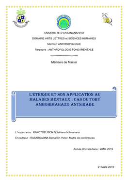 Cas Du Toby Ambohimahazo Antsirabe