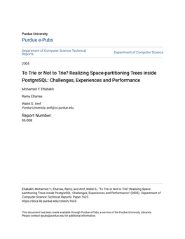 To Trie Or Not to Trie? Realizing Space-Partitioning Trees Inside Postgresql: Challenges, Experiences and Performance