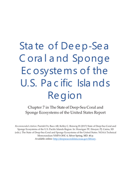 State of Deep-Sea Coral and Sponge Ecosystems of the U.S. Pacific