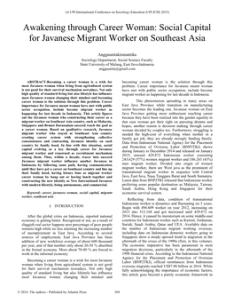 Social Capital for Javanese Migrant Worker on Southeast Asia