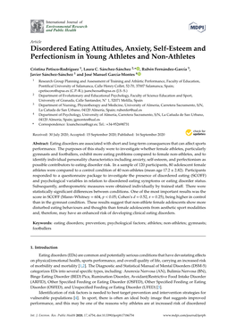 Disordered Eating Attitudes, Anxiety, Self-Esteem and Perfectionism in Young Athletes and Non-Athletes