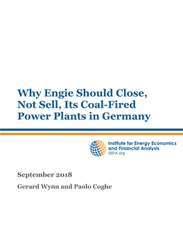 Why Engie Should Close, Not Sell, Its Coal-Fired Power Plants in Germany