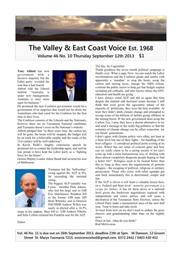 The Valley & East Coast Voice Est. 1968