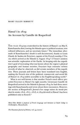 An Account by Camille De Roquefeuil