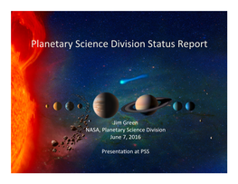 Planetary Science Division Status Report