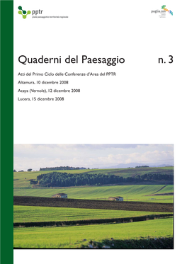 Quaderni Del Paesaggio N. 3