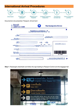 International Arrival Procedures