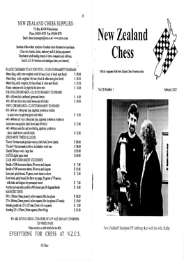 Ne\Y Zealand Stockists of the Widest Selection of Modem Chess Literature in Australasia