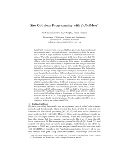 Size Oblivious Programming with Infinimem