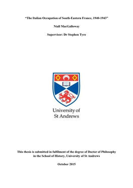 Niall Macgalloway Phd Thesis