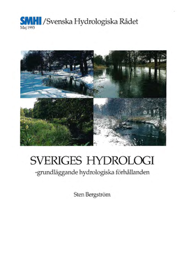 SVERIGES HYDROLOGI -Grundläggande Hydrologiska Förhållanden