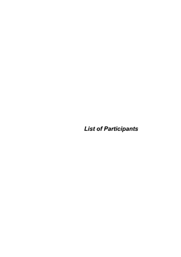 List of Participants