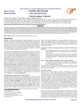 Chiral Switches: a Review Amit G