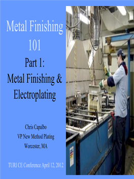 Metal Finishing and Electroplating
