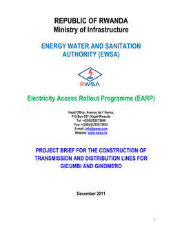 PROJECT BRIEF Transmission and Distribution for GICUMBI And