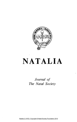 NATALIA Journal of the Natal Society
