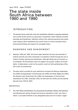 The State Inside South Africa Between 1960 and 1990