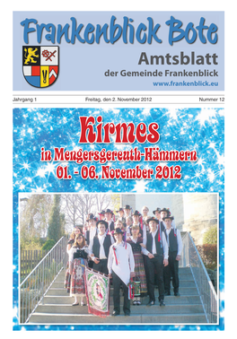 Amtsblatt Der Gemeinde Frankenblick