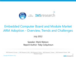 Embedded Computer Board and Module Market ARM Adoption - Overview, Trends and Challenges