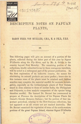 Descriptive Notes on Papuan Plants