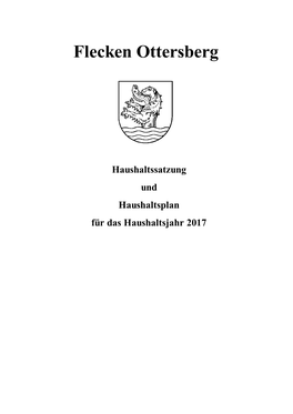 Flecken Ottersberg Haushaltsplan 2017