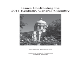 Issues Confronting the 2011 Kentucky General Assembly