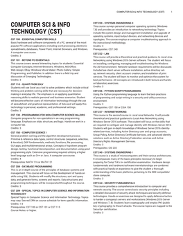 Computer Sci & Info Technology (Cst)