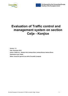 Ex-Ante Evaluation of TCS Celje Konjice