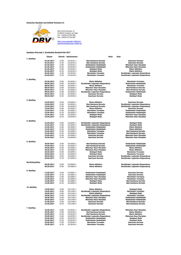 Spielplan 1. Baseball-Bundesliga Süd 2017