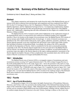 Chapter 18A. Summary of the Bakhud Fluorite Area of Interest