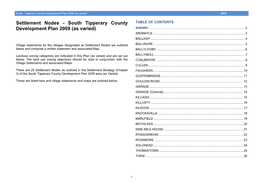 Settlement Nodes - South Tipperary County TABLE of CONTENTS Development Plan 2009 (As Varied) AHENNY