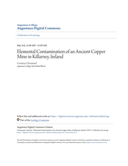 Elemental Contamination of an Ancient Copper Mine in Killarney, Ireland Courtney Chouinard Augustana College, Rock Island Illinois