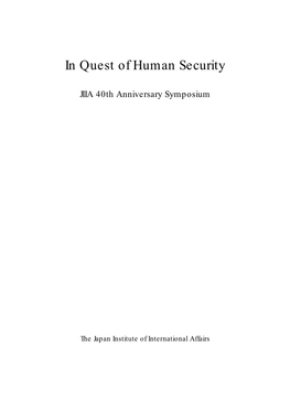 In Quest of Human Security