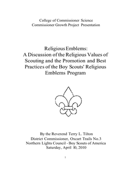 Religious Emblems: a Discussion of the Religious Values of Scouting and the Promotion and Best Practices of the Boy Scouts' Religious Emblems Program