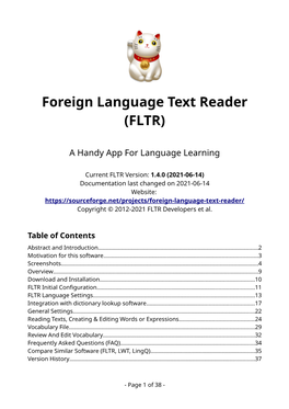 Foreign Language Text Reader (FLTR)