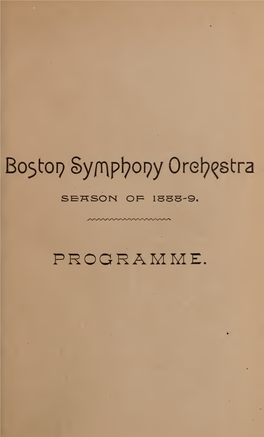 Boston Symphony Orchestra Concert Programs, Season 8, 1888-1889, Subscription