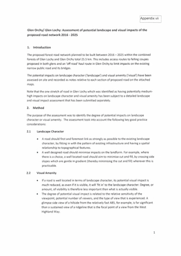 Iappendix Vii Glen Orchy/ Glen Lochy: Assessment of Potential Landscape and Visual Impacts of the Proposed Road Network 2016