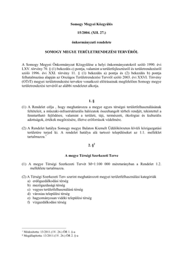 Somogy Megye Területrendezési Terve 15/2004. (XII. 27.)